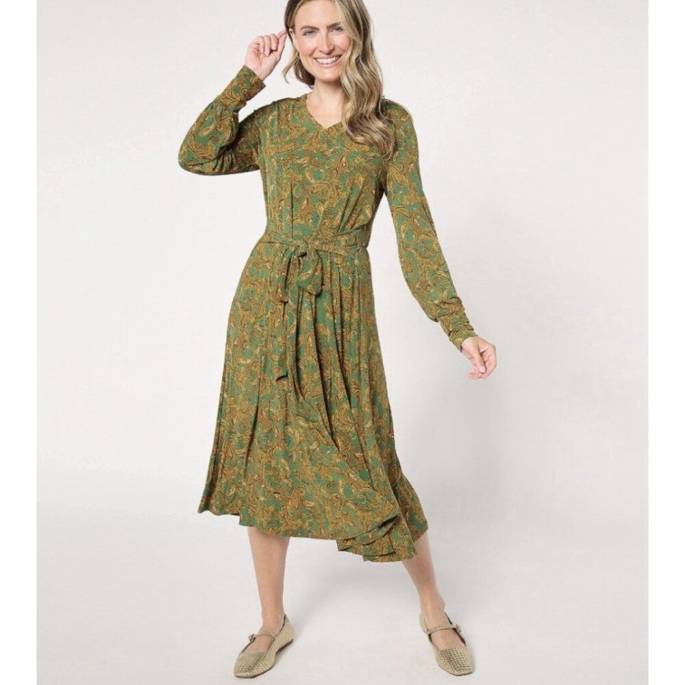 Studio Park X Jane Treacy Regular Faux Wrap Knit Dress Black Size X-Small - Picture 3 of 7